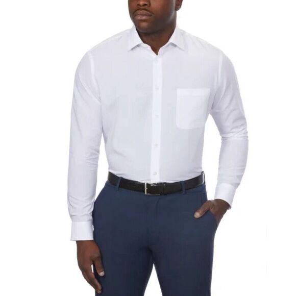 Calvin Klein Men's Performance Dress Shirt Active Moisture Wicking White NWT Med - Picture 1 of 9